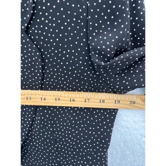Dana Buchman Womens Suit Jacket Black White Polka Dot Long Sleeve Pockets 6 - Picture 9 of 10